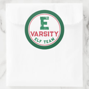 Funny Elf Team Weihnachtskleber Runder Aufkleber