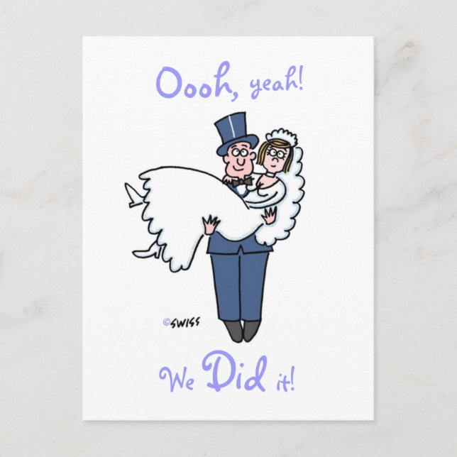 Funny Elopement Ankündigung Postcard Template (Vorderseite)