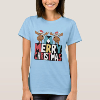 Funny Else in Weihnachtsmannmützen über Frohen Wei T-Shirt