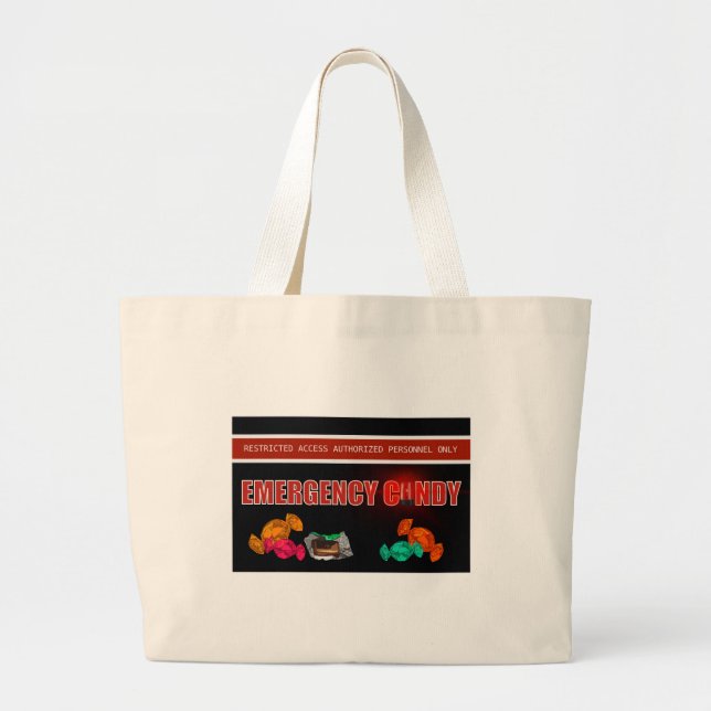 Funny Emergency Candy Safety First Jumbo Stoffbeutel (Vorne)
