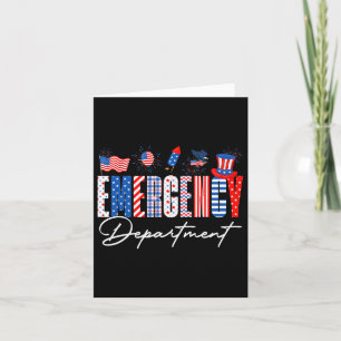 Funny Emergency Department Er Nurse Usa Flag 4. O Karte