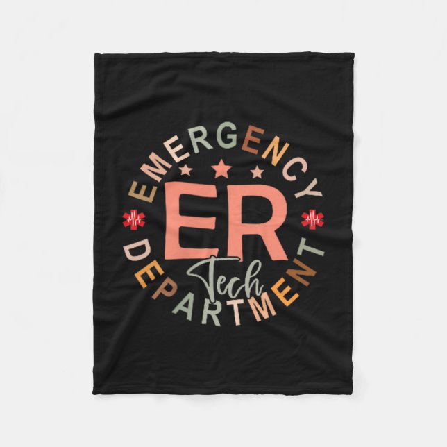 Funny Emergency Department Tech Emergency Room Tec Fleecedecke (Vorderseite)