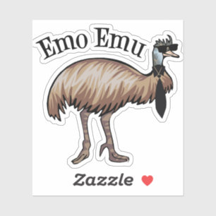 Funny Emo Emu Aufkleber