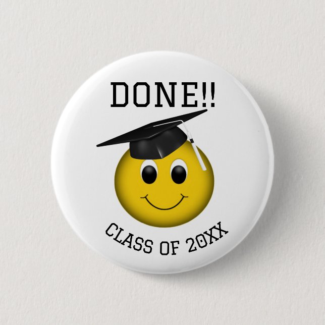 Funny Emoji "Done" Abschluss Button (Vorderseite)