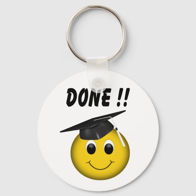 Funny Emoji "Done" Abschluss Schlüsselanhänger (Vorderseite)