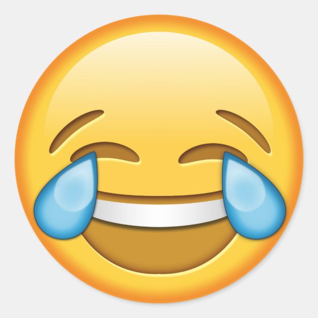 Funny emoji glänzend rund Aufkleber (Vorderseite)