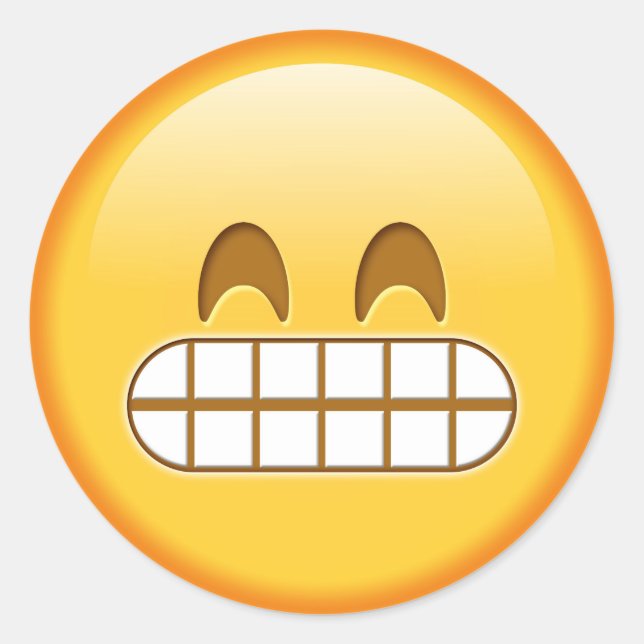 Funny emoji glänzend rund Aufkleber (Vorderseite)