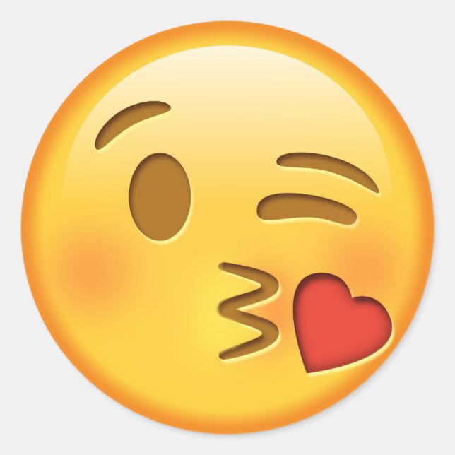 Funny emoji glänzend rund Aufkleber (Vorderseite)