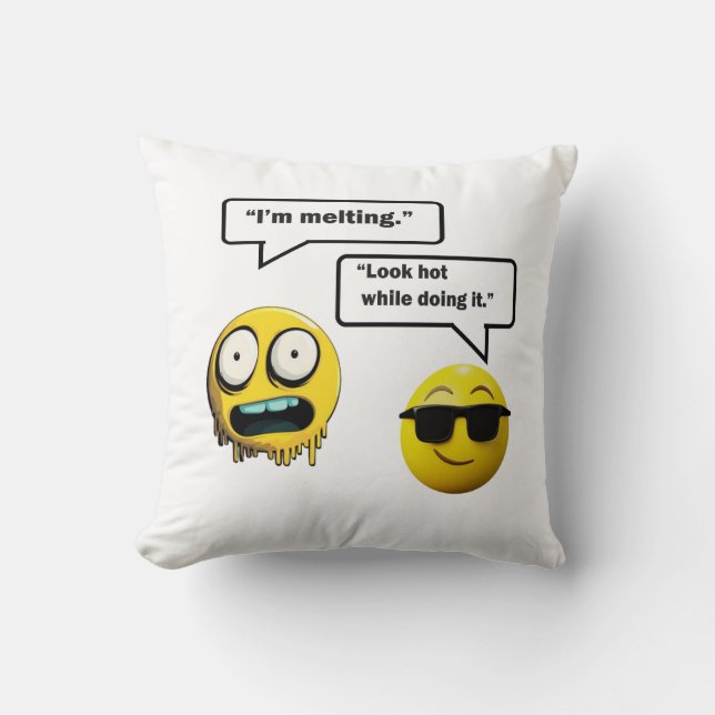 Funny Emoji Quote Throw Kissen (Vorderseite)