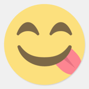 Funny Emoji Runder Aufkleber