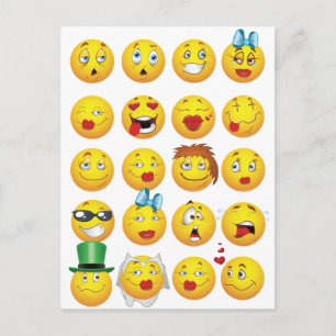 Funny Emoji sieht sich Coolen Phantastischen Läche Postkarte