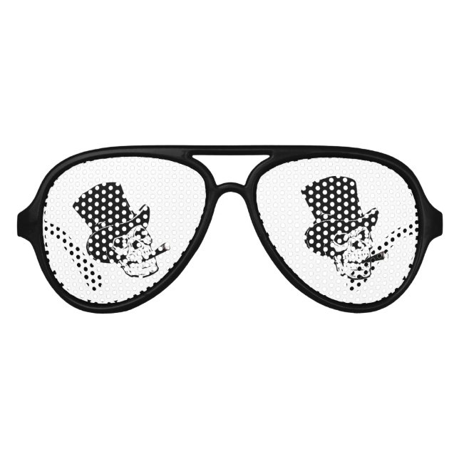 FUNNY EMOJI. SKULL RAUCHEN MIT HAT PARTYBRILLE (Vorderseite)