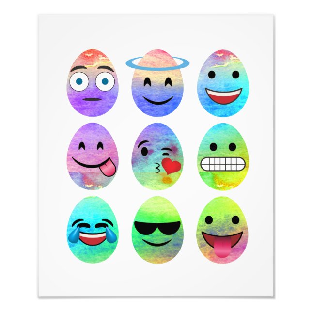 Funny Emojis, Osteroji Eggs, Emoticon Egg Fotodruck (Vorne)