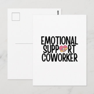 funny emotional support coworker postkarte