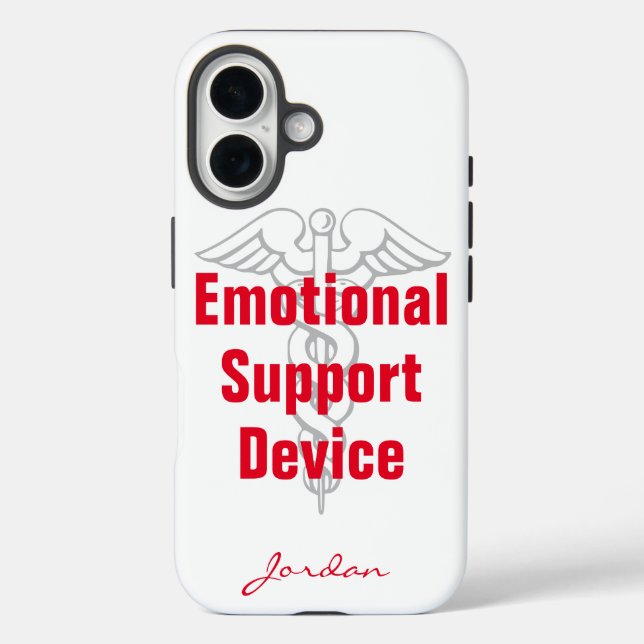 Funny Emotional Support Device mit dem Namen White Case-Mate iPhone Hülle (Rückseite)