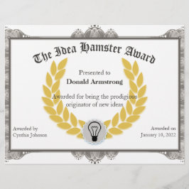 Funny Employee Award - Idea Hamster