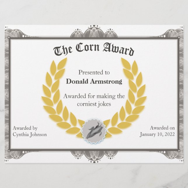 Funny Employee Award - Mais (Vorderseite)