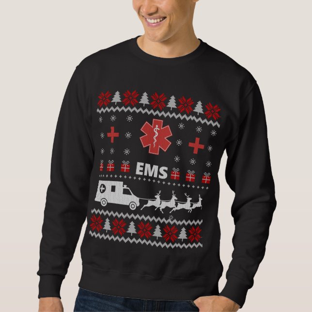 Funny EMS Paramedical Ugly Christmas Sweater Gesch Sweatshirt (Vorderseite)