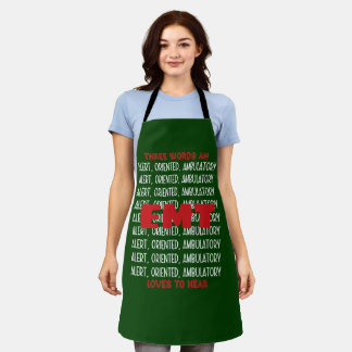 Funny EMT Alert Custom CNA/LPN/MD/PA/RN/RT/NP Schürze