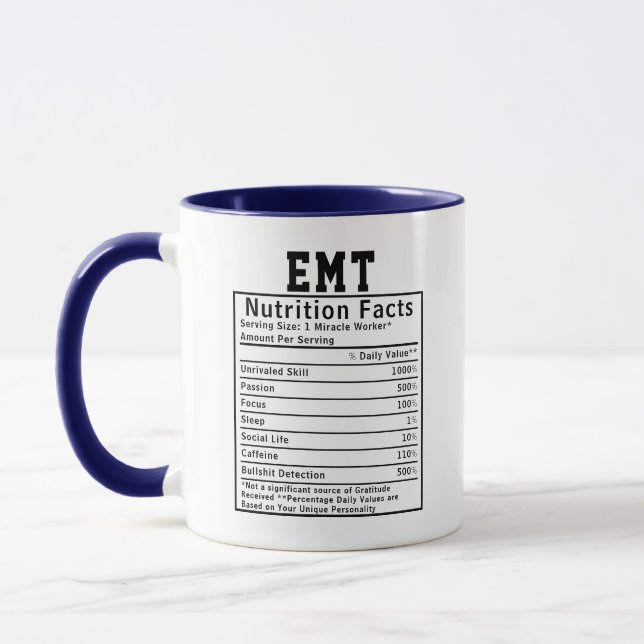 Funny EMT Nutrition Facts Paramedics Emergency Tasse (Links)