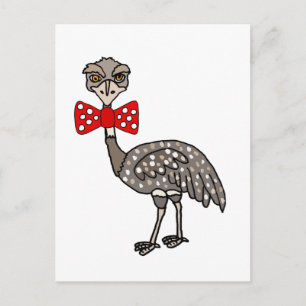 Funny Emu Bird mit roter Krawatte Postkarte