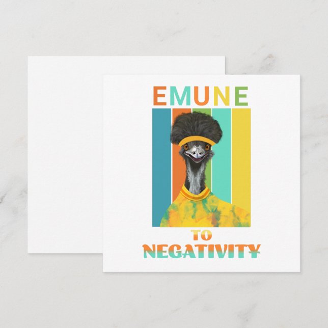 Funny Emu Bird Pun - Emune to Negativity (Vorne/Hinten)