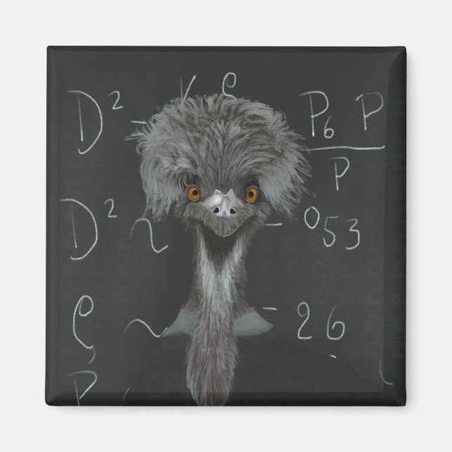 Funny Emu Einstein Magnet (Vorne)