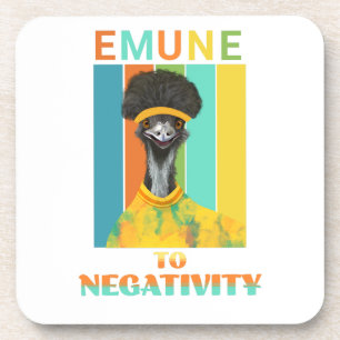 Funny Emu Pun - Emune to Negativity Getränkeuntersetzer