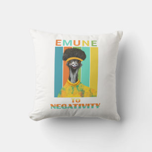 Funny Emu Pun - Emune to Negativity Kissen