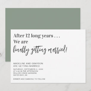 Funny Endlich Lässige Hochzeit verheiratet Einladung