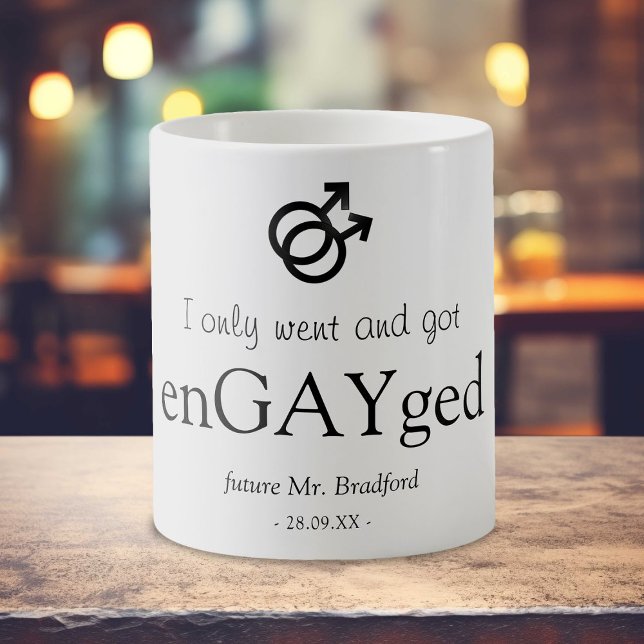 Funny 'enGAYged' Verlobung Kaffeetasse (Von Creator hochgeladen)