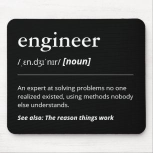 Funny Engineer Definition Geschenk Minimalistisch Mousepad