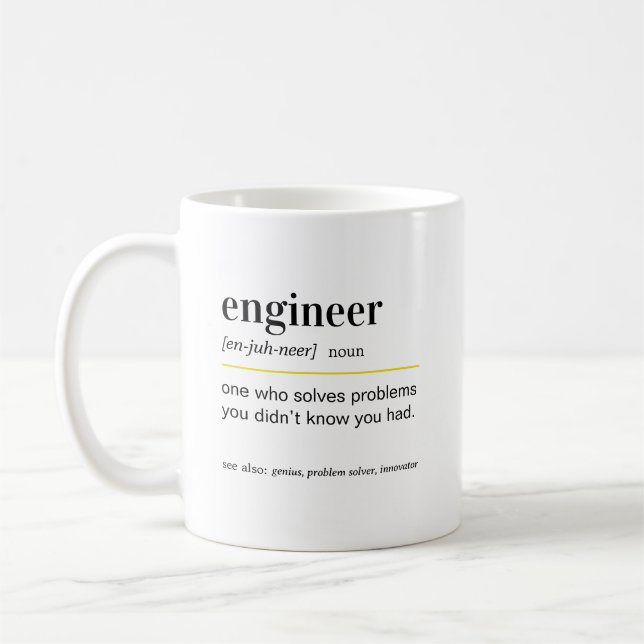 Funny Engineer Definition Gift Kaffeetasse (Links)