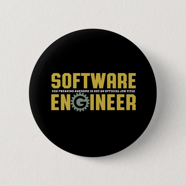 Funny Engineer Software Engineering und Programmie Button (Vorderseite)