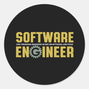 Funny Engineer Software Engineering und Programmie Runder Aufkleber
