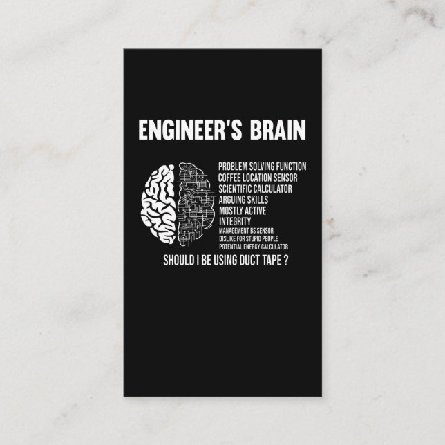 Funny Engineering Spaß Brain Engineer Joke Visitenkarte (Vorderseite)