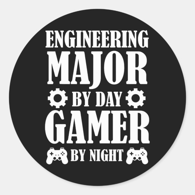 Funny Engineering Student Engineer Gamer Gifts For Runder Aufkleber (Vorderseite)
