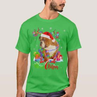 Funny English Bulldog Hund Frohe Weihnachts-Party  T-Shirt