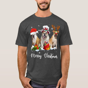Funny English Bulldog Hund Frohe Weihnachts-Party T-Shirt