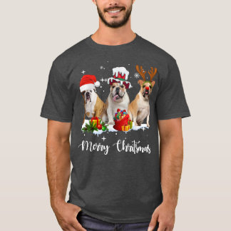 Funny English Bulldog Hund Frohe Weihnachts-Party  T-Shirt