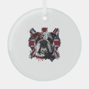 Funny English Bulldog Ornament Aus Glas