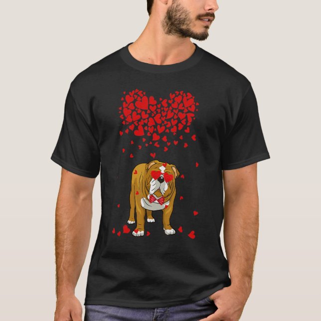 Funny English Bulldog Outfit Dog Lover Valentine T-Shirt (Vorderseite)