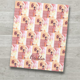 Funny English Bulldog Pink und gelb getupft Fleecedecke