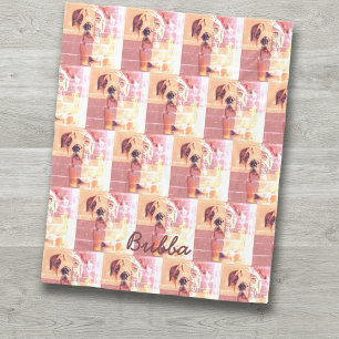 Funny English Bulldog Pink und gelb getupft Fleecedecke
