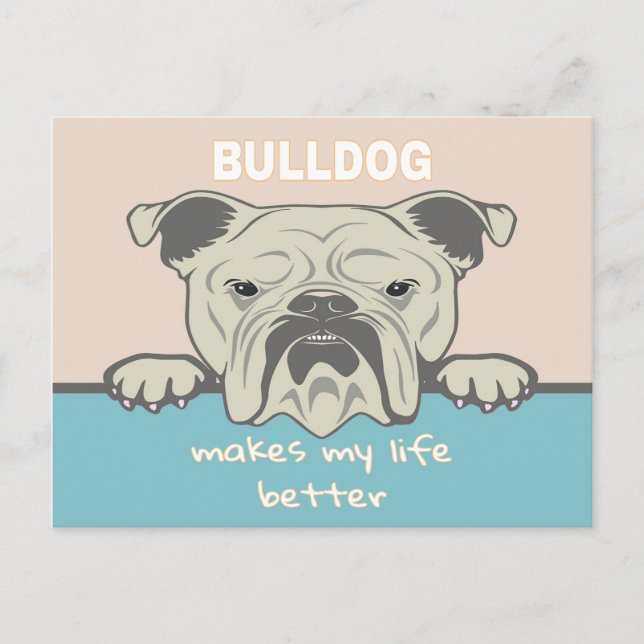 Funny English Bulldog Postkarte (Vorderseite)