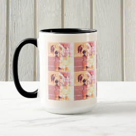 Funny English Bulldog Tiled Pink Yellow Tasse