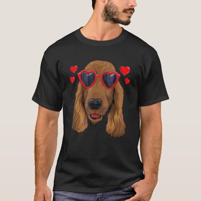 Funny English Cocker Spaniel Dog Valentine S Day T-Shirt (Vorderseite)