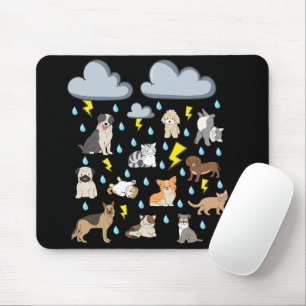 Funny English Idiom Raining Katzen und Hunde Welpe Mousepad