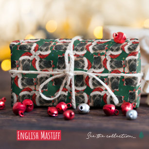 Funny English Mastiff Christmas Pattern Geschenkpapier