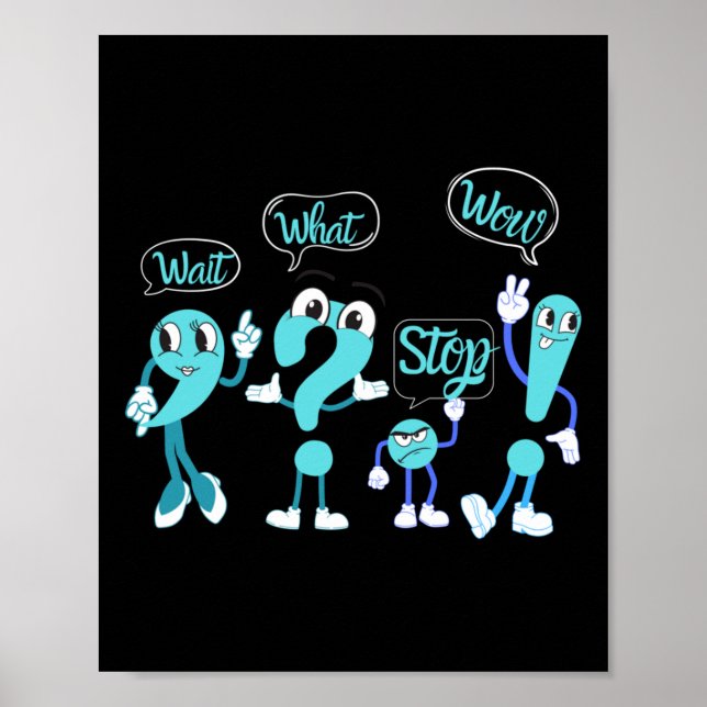Funny English Punctuation Design Sticker Poster (Vorne)